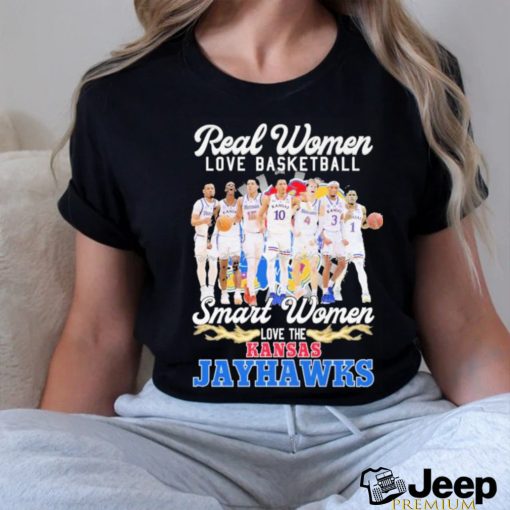 Real Women love Basketball Smart Women love the Kansas Jayhawks signatures shirt