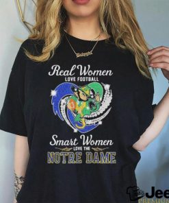 Real Women love football smart Women love the Notre Dame Mascot heart diamond shirt