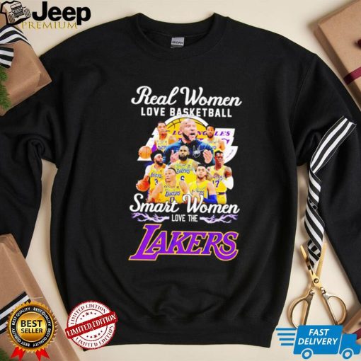 Real women love basketball smart women love the Lakers signatures shirt