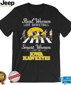Real women love basketball smart women love the iowa hawkeyes abbey road signatures shirt