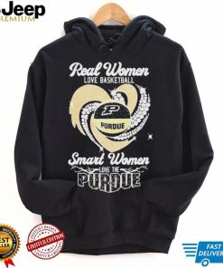 Real women love basketball smart women love the purdue boilermaker heart diamond T shirts