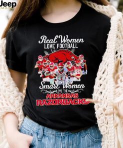 Real women love football smart women love the Arkansas Razorbacks signatures shirt