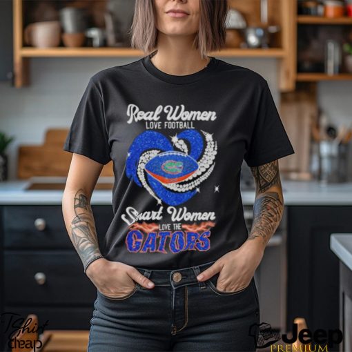 Real women love football smart women love the Florida Gators heart diamond logo shirt