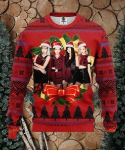 Red Black Pink Music Band Merry Xmas Ugly Christmas Sweater