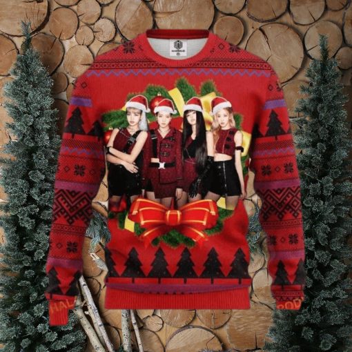 Red Black Pink Music Band Merry Xmas Ugly Christmas Sweater