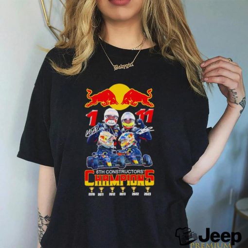 Red Bull Max Verstappen and Sergio Perez 6th Constructors’ Champions signature 2023 tee shirt