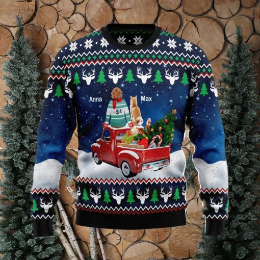 Red Car Dog Owner Merry Xmas Ugly Christmas Sweater Men And Women Christmas Gift