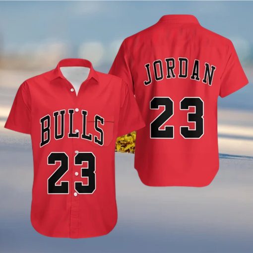 Red Chicago Bulls Hawaiian Shirt