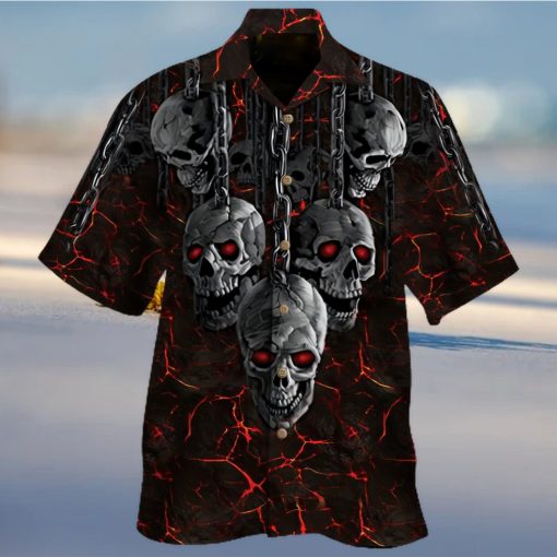 Red Eye Lava Skull Hawaiian Shirt