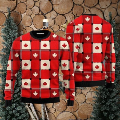 Red Maple Leaf Canada Day Ugly Christmas Sweater For Everyone