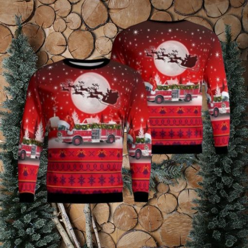 Red River Fire Department Christmas Ugly Sweater 3D Gift For Men And Women