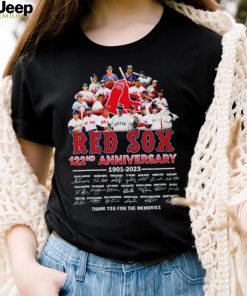 Red Sox 122nd anniversary 1901 2023 thank you for the memories signatures shirt