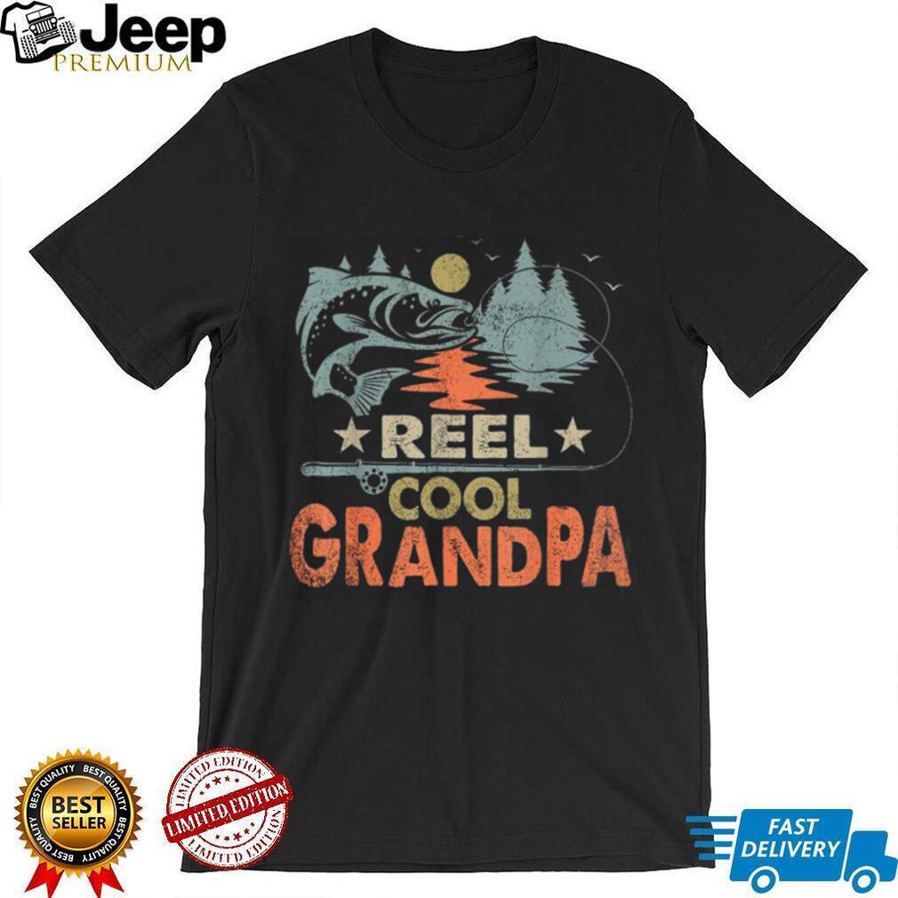 Reel Cool Grandpa Fishing Lover Vintage Father's Day Short Sleeve