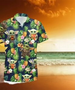 Reese’s Baby Yoda Tropical Flowery Hawaiian Shirt And Shorts Gift Hawaiian Tropical Beach