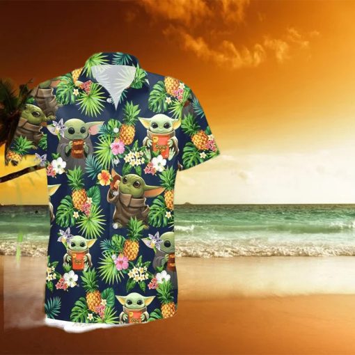 Reese’s Baby Yoda Tropical Flowery Hawaiian Shirt And Shorts Gift Hawaiian Tropical Beach