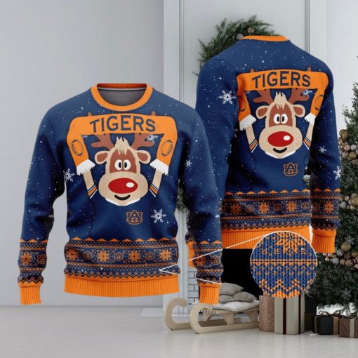 Reindeer Auburn Tigers Christmas 3D Printed Ugly Christmas Sweater