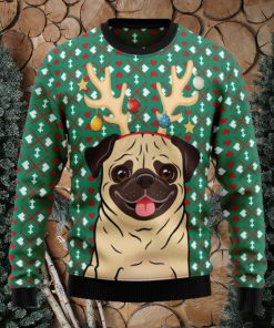 Womens pug clearance christmas sweater