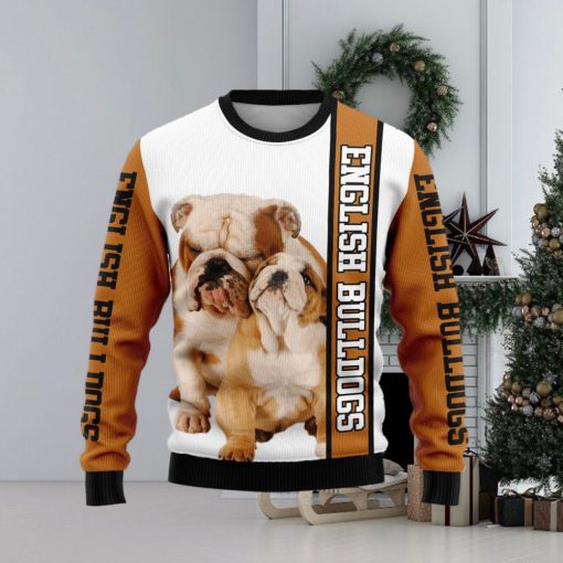 Rescued English Bulldog Ugly Christmas Sweater Gift Men Women