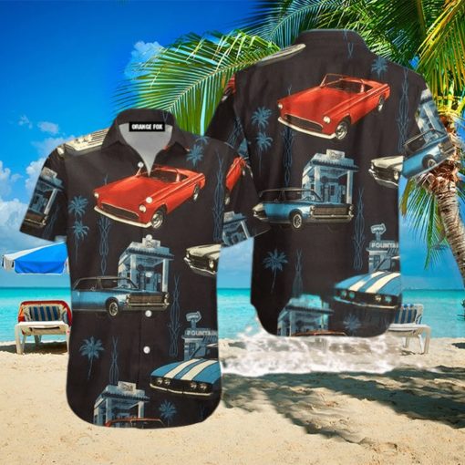 Retro Car Black Hawaiian Shirt For Men And Women