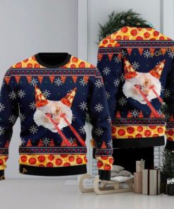 Retro Drax Pizza Cat Ugly Christmas Sweater, Family Ugly Christmas Sweater