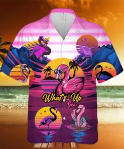 Retro Flamingo What’s Up Bro Tropical Hawaiian Shirt Summer Gift For Men And Women D0ELFsyuq