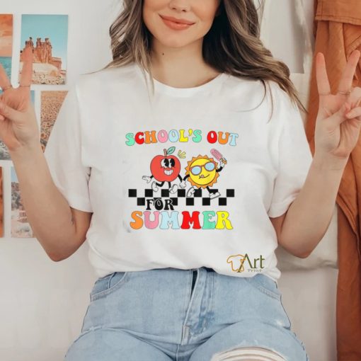 Retro Groovy School’s Out For Summer Graduation Teacher T Shirt