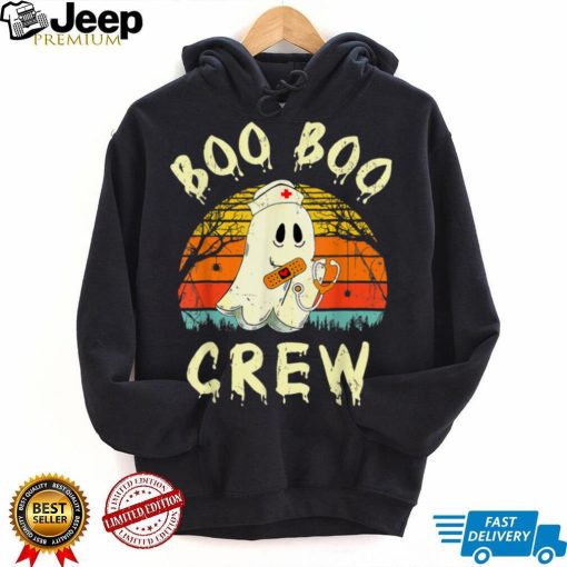 Retro Halloween Boo Boo Crew Cute Ghost Funny Nurse Spooky T Shirt