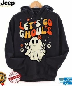 Retro Halloween Lets Go Ghouls Ghost Costume Women Girls T Shirt