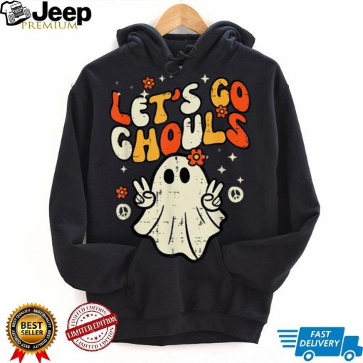 Retro Halloween Lets Go Ghouls Ghost Costume Women Girls T Shirt