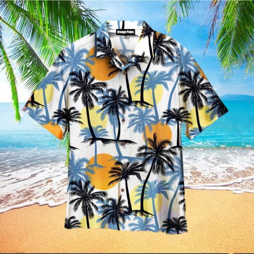 Retro Sunset Palm Trees Tropical Hawaiian Shirt