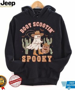 Retro Western Halloween Cowboy Ghost Boot Scootin Spooky T Shirt