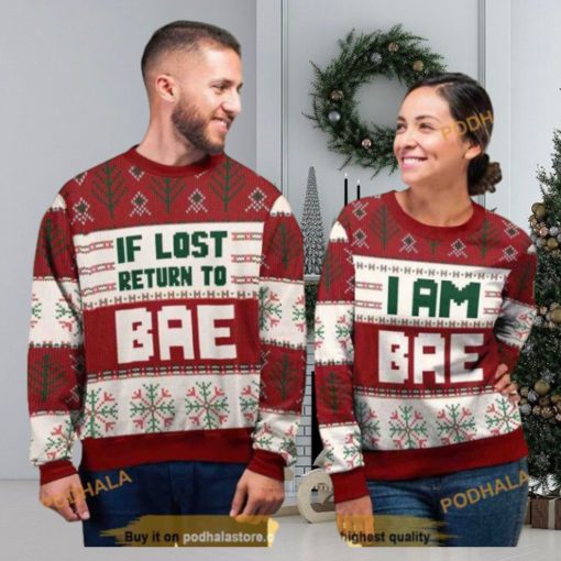 Return to BAE Couple 3D Christmas Sweater, Cute Ugly Christmas Sweater