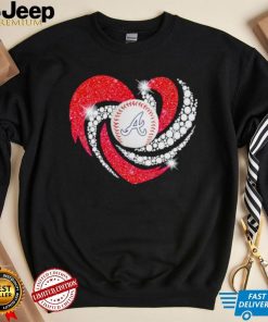 Rhinestone heart Atlanta Braves baseball shirt