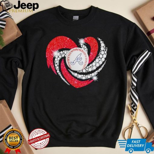 Rhinestone heart Atlanta Braves baseball shirt