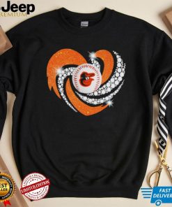 Rhinestone heart Baltimore Orioles baseball shirt