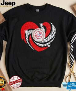 Rhinestone heart New York Yankees baseball shirt