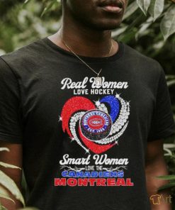 Rhinestone real women love hockey smart women love the Canadiens Montreal shirt