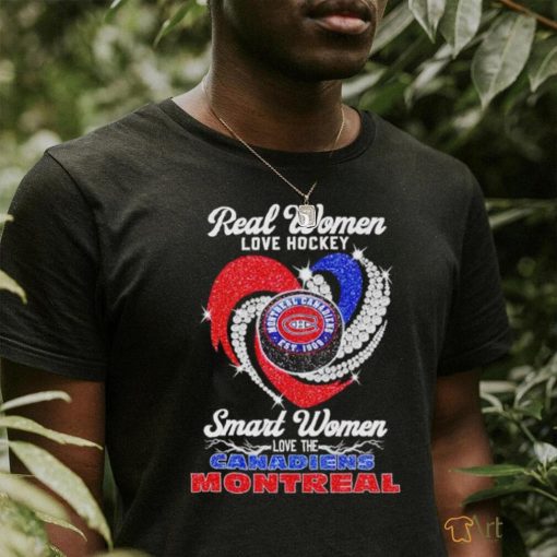 Rhinestone real women love hockey smart women love the Canadiens Montreal shirt