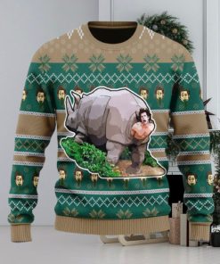 Rhino Giving Birth Ugly Christmas Sweater Christmas Gift For Men And Women