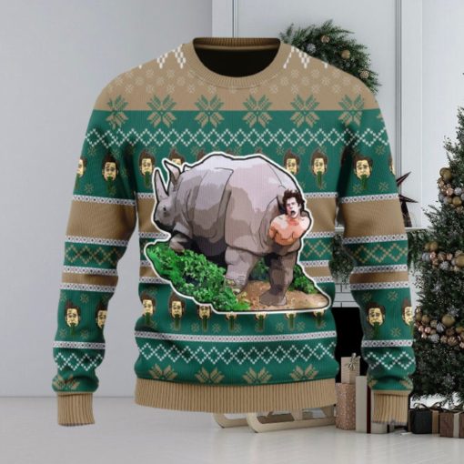 Rhino Giving Birth Ugly Christmas Sweater Christmas Gift For Men And Women