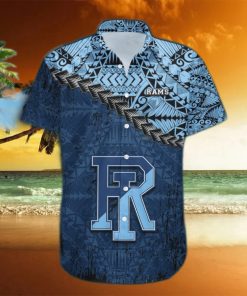 Rhode Island Rams 3D Hawaiian Shirt Grunge Polynesian TattooNCAA Summer Beach hawaiian shirt