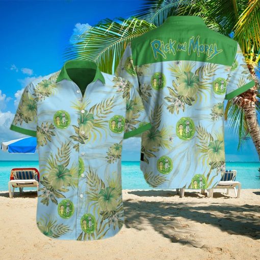 Rick And Morty Hawaiian Shirt Hibiscus Flowers Pattern Gift For Beach Trip