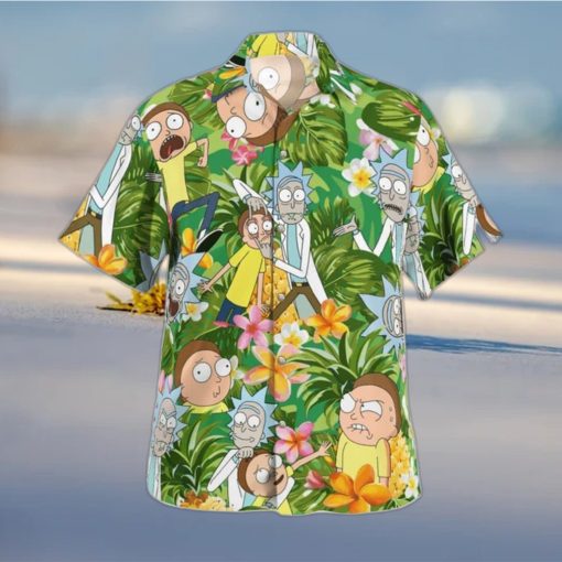 Rick And Morty Hawaiian Shirt Palm Leaves Pattern Beach Lovers Gift