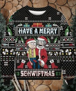 Rick And Morty Merry Schwiftmas All Over Printed Funny Ugly Christmas Sweater