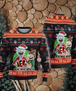 Rick And Morty Nfl Cincinnati Bengals Black Ugly Christmas Sweaters