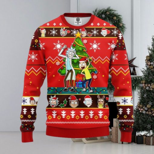 Rick And Morty Red Ugly Christmas Sweater