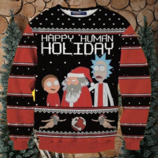 Rick And Morty Ugly Christmas Sweaters Happy Human Holiday