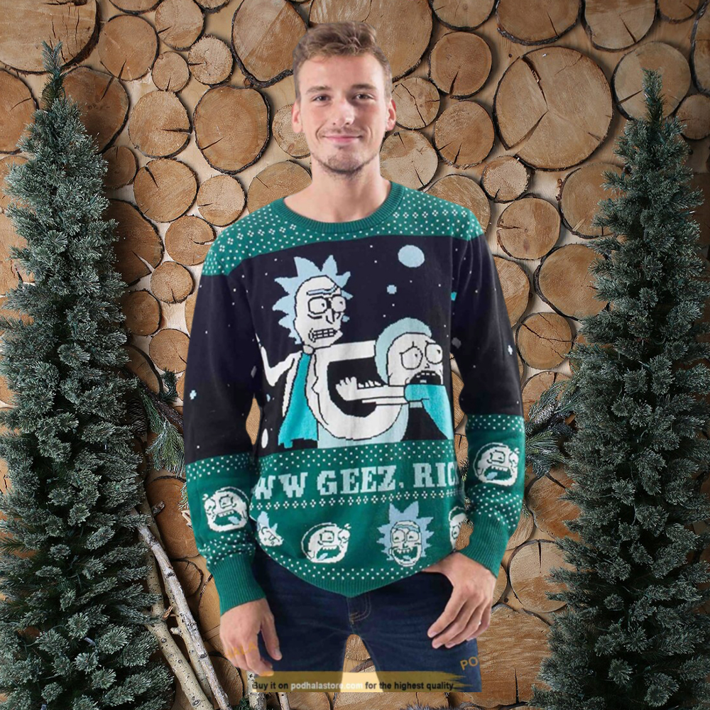 Rick and Morty Alien Aww Geez Rick Sweater, Funny Sweater - teejeep