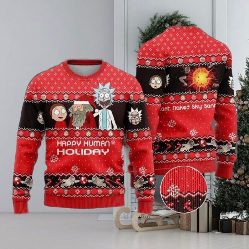 Rick and Morty Christmas Angelic Knitted AOP Sweater For Thanksgiving