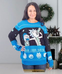 Rick and Morty Wubba Lubba Spaceship Sweater, Family Ugly Christmas Sweater